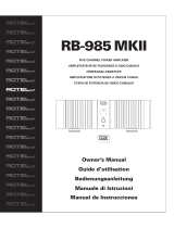 Rotel RB-985 MKII Benutzerhandbuch