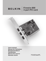 Belkin CARTE PCI FIREWIRE 800, 3 PORTS #F5U623 Bedienungsanleitung