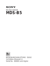 Sony MDS-B5 Bedienungsanleitung