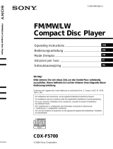 Sony CDX-F5700 - Fm/am Compact Disc Player Bedienungsanleitung