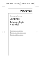 Wavetek 2020/2030 Bedienungsanleitung