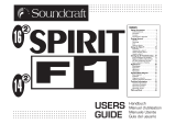 SoundCraft SPIRIT F1 Bedienungsanleitung