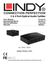 Lindy 4 Port TosLink Digital Optical Audio Splitter Benutzerhandbuch