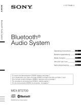Sony MEXBT2700 - CD Receiver With Bluetooth Hands-Free Bedienungsanleitung