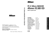 Nikon PC-E MICRO NIKKOR 45MM F-2.8D ED Bedienungsanleitung