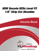 MyBinding HSM Securio B26s Level 2 1/8" Strip Cut Shredder Benutzerhandbuch