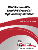 MyBinding HSM Securio B26c Level P-6 Cross-Cut High-Security Shredder Benutzerhandbuch