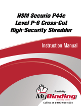 HSM HSM Securio P44c Level P-6 Cross-Cut High-Security Shredder Benutzerhandbuch