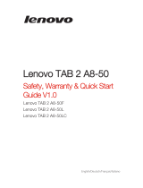 Lenovo TAB 2 A8-50L Safety, Warranty & Quick Start Manual