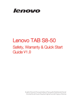 Lenovo Tab S8-50 Safety, Warranty & Quick Start Manual