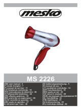 Mesko MS 2226 Red Hair Dryer Benutzerhandbuch