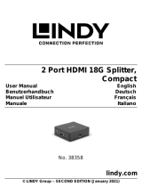Lindy Compact 2 port HDMI 18G splitter – Video audio splitter 38358 Benutzerhandbuch