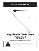 Greenlee LRF 75, 88 Long Reach Chain Saws (foam-filled) Benutzerhandbuch