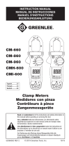 Greenlee CM-660, CM-860, CM-960, CMI-600, CMH-600 Clamp Meter Benutzerhandbuch