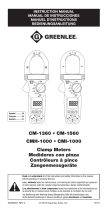 Greenlee CM-1360, CM-1560, CMH-1000 and CMI-1000 Clamp Meter Benutzerhandbuch