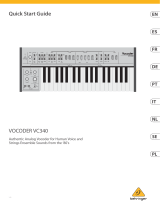 Behringer VOCODER VC340 Authentic Analog Vocoder for Human Voice and Strings Ensemble Sounds Benutzerhandbuch