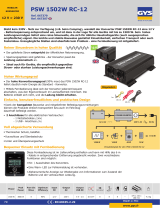 GYS POWER INVERTER PSW 1502W - 12V - REMOTE CONTROL DISPLAY Datenblatt