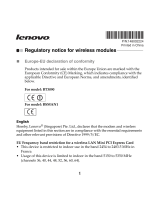 Lenovo BT3090 Wichtige Informationen