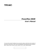 TEAC PowerMax-500/B Benutzerhandbuch