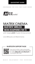 Mee Audio Matrix Cinema Bluetooth Wireless Media Headphones for TV Benutzerhandbuch