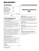 Blaupunkt VANCOUVER RCR 44 TIM Bedienungsanleitung