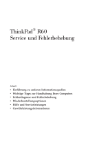 Lenovo THINKPAD R60 Service Und Fehlerbehebung