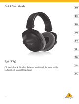 Behringer BH 770 Closed-Back Studio Reference Headphones Benutzerhandbuch