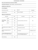 Privileg PVBN 476 XE Product Information Sheet