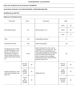 Bauknecht WAP 919 Product Information Sheet