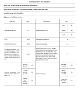 Bauknecht WM Class 823 PS Product Information Sheet
