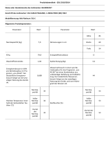 Bauknecht WA Platinum 722 C Product Information Sheet