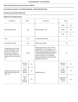 Indesit MTWE 81483 W BE Product Information Sheet
