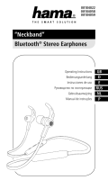Hama 00184022 Neckband Bluetooth Stereo Earphones Bedienungsanleitung