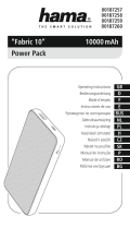 Hama 00187257 Fabric 10 10000mAh Power Pack Bedienungsanleitung