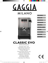 Gaggia SIN035UR Classic EVO Semi Automatic Espresso Machine Benutzerhandbuch
