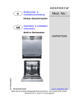 Respekta GSP60TIDM Built In Dishwasher Benutzerhandbuch