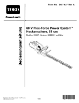 Toro Cordless Hedge Trimmer 60V Flex-Force Power System 51855T - Tool Only Benutzerhandbuch
