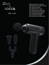 Jocca Mini-Massagepistole, 6 Geschwindigkeitsstufen, 4 Massageköpfe Bedienungsanleitung