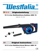 Westfalia 3 in 1 Akku-Turbo-Bläser 18 Volt Li-Ion AMG18 (ohne Akku und Ladegerät) Bedienungsanleitung