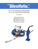 Westfalia WS18SH200 Li-Ion Cable Hoist Benutzerhandbuch