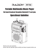 Raddy RF750-V1 Portable Multimedia Music Player Benutzerhandbuch