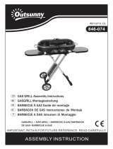 Outsunny846-074 Gas Grill BBQ Barbecue Trolley Foldable
