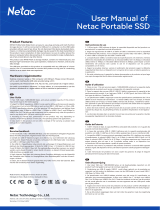Netac 250 Go Externe SSD USB 3.2 Gén 2 Disque Dur Portatif Vitesse Jusqu'à 550MB/s Benutzerhandbuch