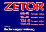 Zetor 9641 Forterra turbo Benutzerhandbuch