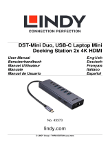 Lindy DST-Mini Duo, USB-C Laptop Mini Docking Station 2x 4K HDMI Benutzerhandbuch