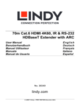 Lindy 70m Cat.6 HDMI 4K60, Audio, IR & RS-232 HDBaseT Extender Benutzerhandbuch