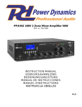 Power Dynamics 952.080 PPA Series 100V Mixer-Amplifier USB/MP3/BT Bedienungsanleitung