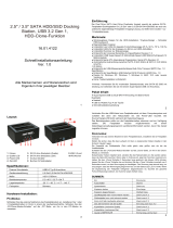 Roline 2.5" / 3.5" SATA HDD/SSD Docking Station, USB 3.2 Gen 1, HDD Clone-Function Benutzerhandbuch