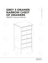 Beautiful Beautify 4000003 Grey 5 Drawer Narrow Chest of Drawers Benutzerhandbuch