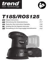 Trend T18S/ROS125B 125mm 18V Li-Ion TXLi Cordless Random Orbit Sander Benutzerhandbuch